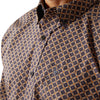 10054088 Ariat Men's Crawford Classic Long Sleeve Buttondown Fit Shirt - Navy Print