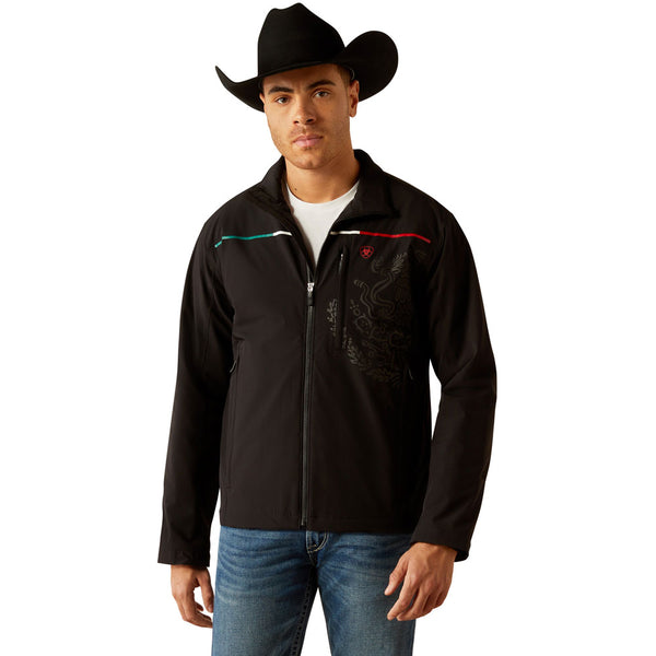 10054234 Ariat Men's Pioneer StretchShell Mexico Jacket - Black