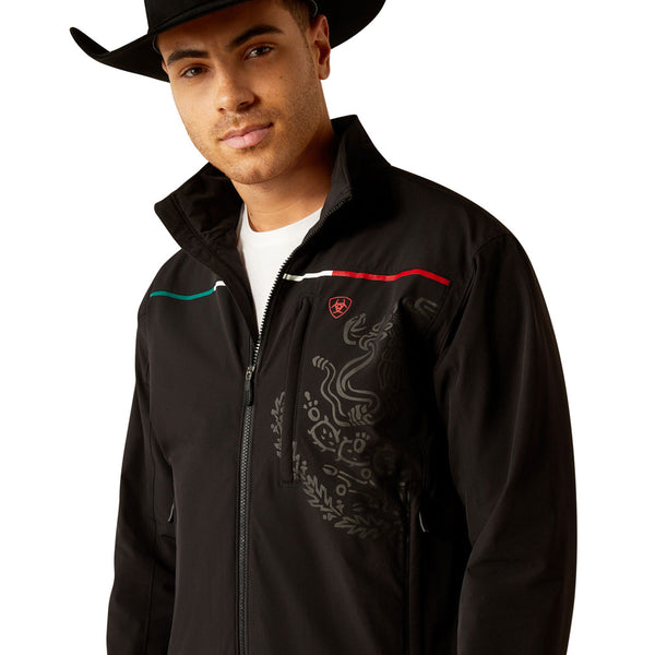 10054234 Ariat Men's Pioneer StretchShell Mexico Jacket - Black