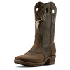 10061156 Ariat Men's Hybrid Roughstock Antler Cowboy Boot - Wild Taupe