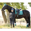 IT01336 LeMieux Loire Classic Satin Dressage Square Saddle Pad - Peacock