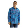 112338178 Wrangler Men's Coconut Cowboy Classic Fit Long Sleeve Snap Shirt - Blue