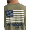 112350040 Wrangler Men's Stars & Stripes Flag Short Sleeve T-Shirt - Deep Lichen Green Heather