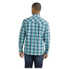 112351878 Wrangler Men's Retro Long Sleeve Western Snap Shirt - Turquoise Blues