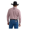 112352655 Wrangler Men's PBR Logo Long Sleeve Western Snap Shirt - Red Rodeo