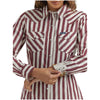 112353111 Wrangler Women's Western Dress Snap Shirt - Red/White Stripe