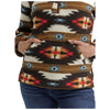 112353121 Wrangler Women's Retro Southwestern Sherpa Pullover - Geo Brown