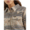 112353133 Wrangler Women's Retro Jacquard Shacket - Tan / Blue Print