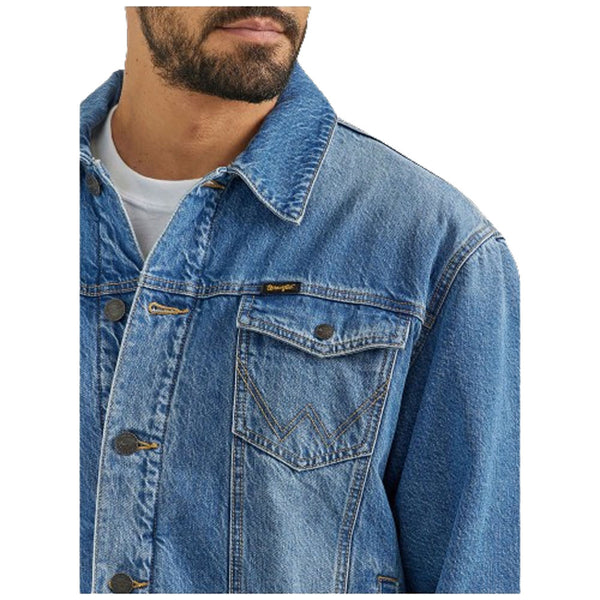 112353363 Wrangler Men's Retro Sherpa Lined Denim Jacket - Rodeo Nights