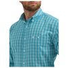 112355331 Wrangler Men's Long Sleeve Western Button Down Shirt - Aqua Plaid