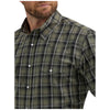 112355360 Wrangler Men's Wrinkle Resist Long Sleeve Western Shirt - Army Green Plaid