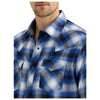 112355364 Wrangler Men's Retro Flannel Long Sleeve Western Shirt - Blue Plaid