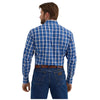 112355369 Wrangler Men's Wrinkle Resist Long Sleeve Western Shirt - Blue Plaid