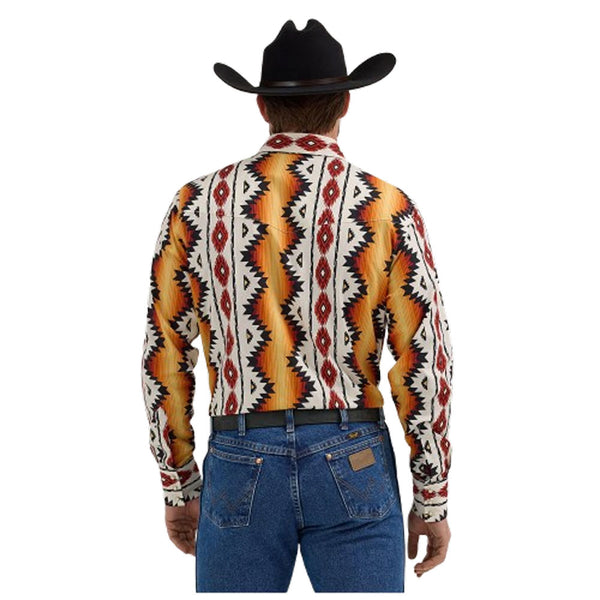 112355378 Wrangler Men's Checotah® Western Classic Fit Long Sleeve Shirt - Sunset Yellow