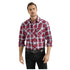 112355380 Wrangler Men's Retro® Modern Fit Long Sleeve Western Snap Shirt - Burgundy Plaid