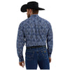 112356605 Wrangler Men's George Strait Collection One Pocket Long Sleeve Shirt - Big Blue Paisley