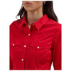 112358017 Wrangler Women's Retro Long Sleeve Solid Western Shirt - Red