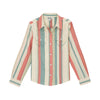 112359415 Wrangler Girls' Western Long Sleeve Snap Shirt - Coral & Teal