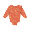 112359423 Wrangler Baby Girl Long Sleeve Bodysuit - Coral