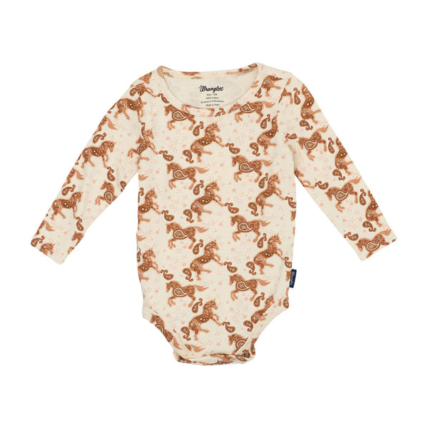 112359425 Wrangler Baby Girl Long Sleeve Bodysuit - Multicolor