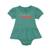 112359429 Wrangler Baby Girl Long Sleeve Skirted Bodysuit - Teal