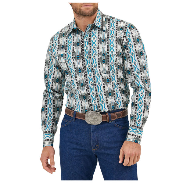 112359442 Wrangler Men's Checotah® Classic Fit Western Long Sleeve Snap Shirt - Multicolor