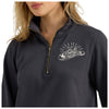 112361176 Wrangler Women's Retro Vintage 1/4 Zip Pullover - Black