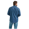 112361701 Wrangler Men's Denim Long Sleeve Shirt - Mid Wash