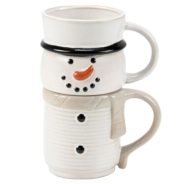 114538 Primitives by Kathy Mug Set- Stacked Snowman