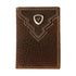 A35621282 Ariat Trifold Overlay Shield Brown Rowdy Leather Wallet