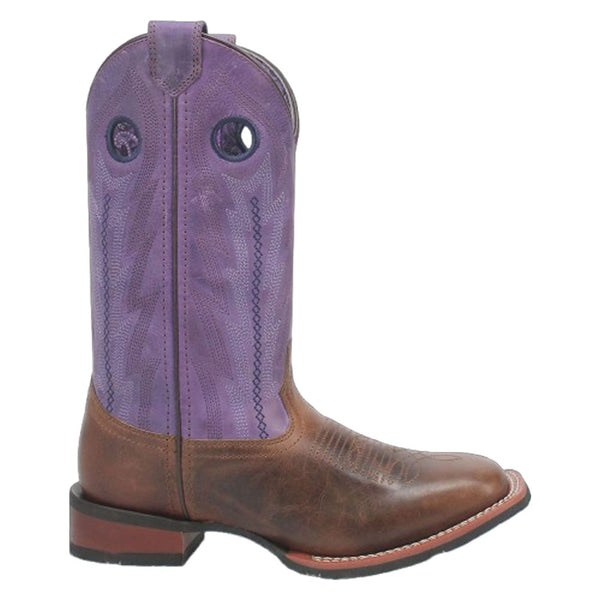 3120 Laredo Womens Bonnie Square Toe Cowboy Boot - Tobacco/Purple