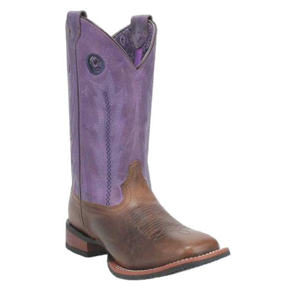 3120 Laredo Womens Bonnie Square Toe Cowboy Boot - Tobacco/Purple