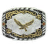 34800-696 Montana Silversmiths Cantle Roll & Eagle with Caramel Stones Belt Buckle