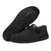 Hey Dude Men's Wally Washed Canvas Comfort Shoes - Black/Black 40296-060