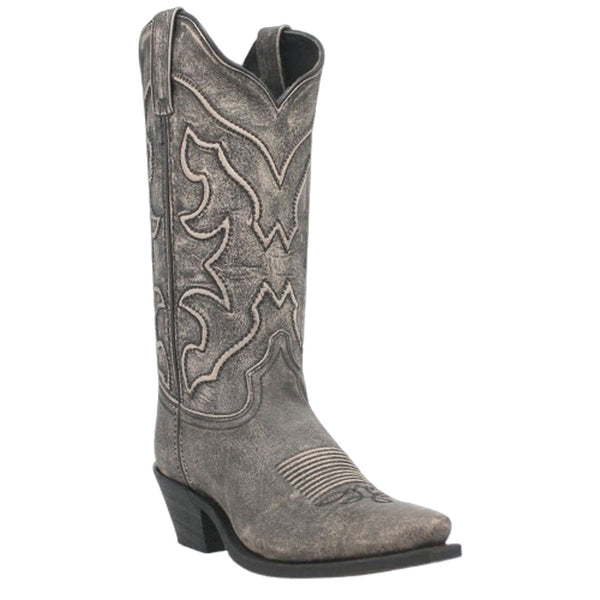 52175 Laredo Womens Reva Snip Toe Cowboy Boot- Sanded Black