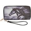 63-LW157 AWST Horse Clutch Wallet - Black Horse Head