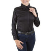 68520BLK Royal Highness Ladies Sateen Concealed Zippered Western Show Shirt Black