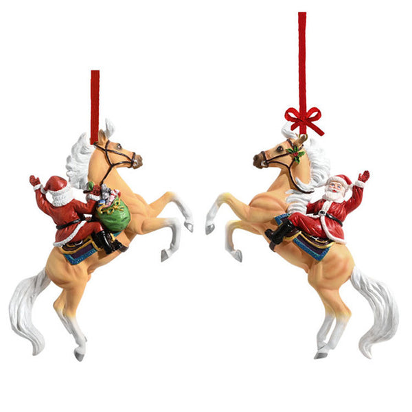 700690 Breyer 2024 Holiday Christmas Santa Ornament - Hi Ho Santa