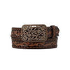 A1567147 Ariat Ladies Floral Embossed Belt with Antique Copper Buckle