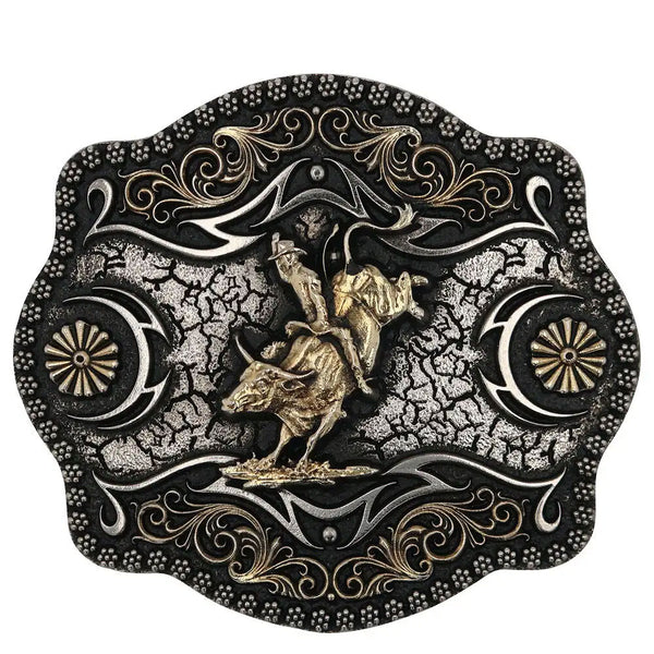 A886 Montana Silversmiths Blaze Bull Rider Attitude Belt Buckle