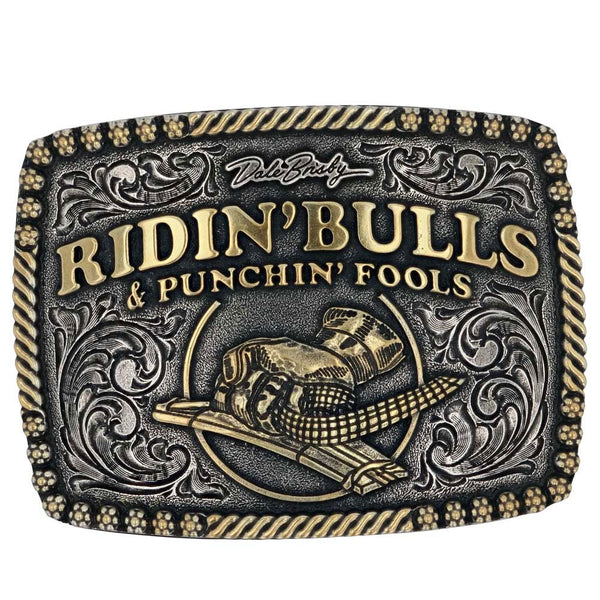 A917DB Montana Silversmiths Dale Brisby Bulls & Fools Attitude Belt Buckle