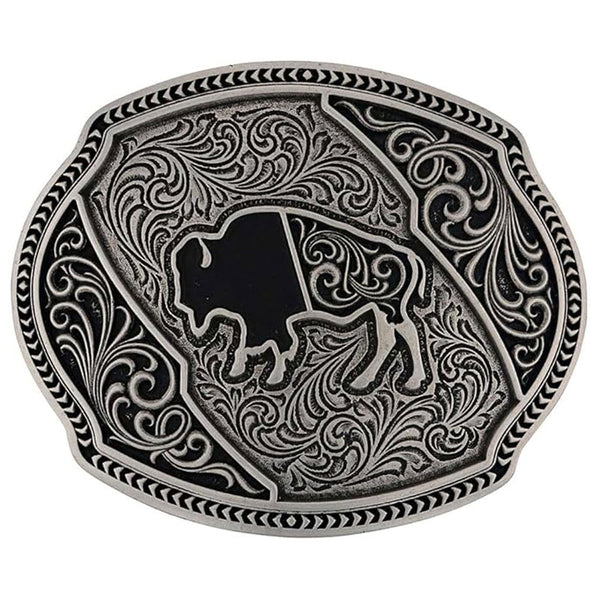 A987S Montana Silversmiths Buffalo Roam Attitude Belt Buckle