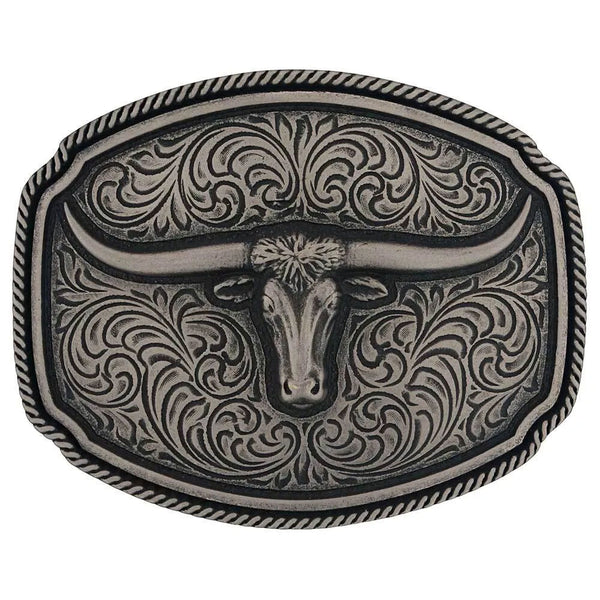 A993S Montana Silversmiths Longhorn Soul Attitude Belt Buckle