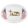 AM53100-731M Montana Silversmiths American Made 2 Tone Flag of Freedom Buckle - Christian Cowboy