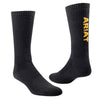 AR2294 Ariat Unisex Premium Ringspun Cotton Mid Calf Work Sock 3 Pair Pack - Black Large