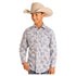 BBN2S04706 Rock & Roll Boys' Long Sleeve Western Snap Shirt - White Paisley