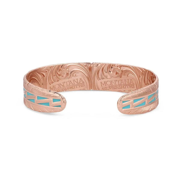 BC5836RG Montana Silversmiths Rose Gold Narrow Lightning Emma's Sunlight Cuff Bracelet