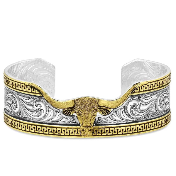 BC5894RTG Montana Silversmith Longhorn Center Cuff Bracelet