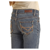 BG4MD02553 Rock & Roll Denim Girls Bootcut Mid Rise Jeans with Pedal Stitch Embroidery