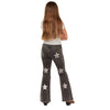 BG6PD05337 Rock & Roll Girls' Star Print Flare Jean - Charcoal